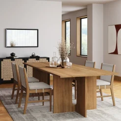 Woven Rope Back Dining Chair Brushed Light Brown (Set of 4)