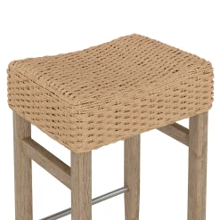 Woven Seagrass Counter Height Bar Stool Brown