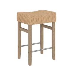 Woven Seagrass Counter Height Bar Stool Brown