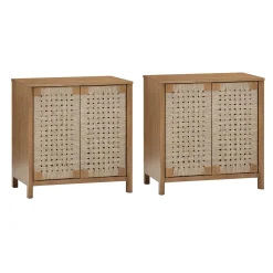 Woven Seagrass TV Console Cabinet for TVs up to 65