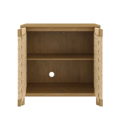 Woven Seagrass TV Console Cabinet for TVs up to 100